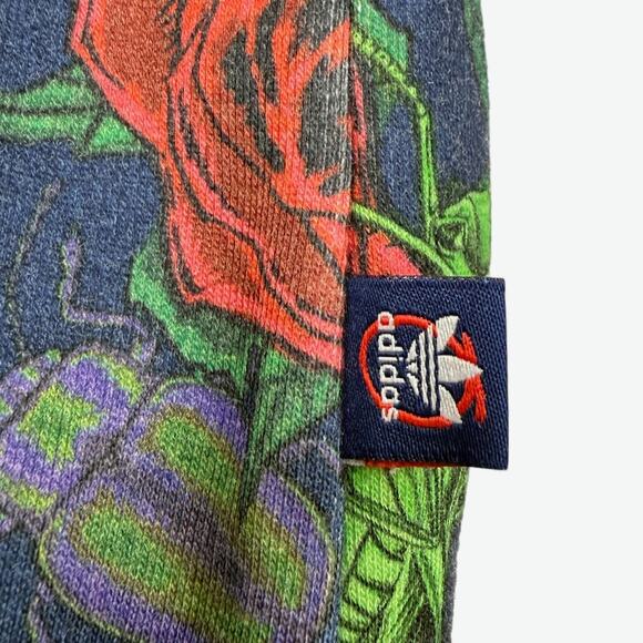 Adidas Rita Ora Hoodie Hoodie Womens Small Navy Floral Rose Trefoil Flocked - Picture 4 of 12